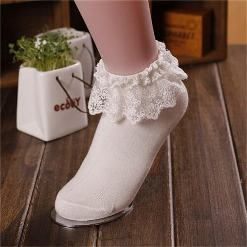 Summer Fashion Kids Socks Girl Ruffle Socks Cute Baby Frilly Toddler Designer White Pink Lace Kid Cotton Socks For Girls