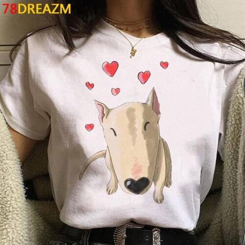 French Bulldog Bull Terrier tshirt clothes female white t shirt graphic tees women casual couple clothes t shirt vintage