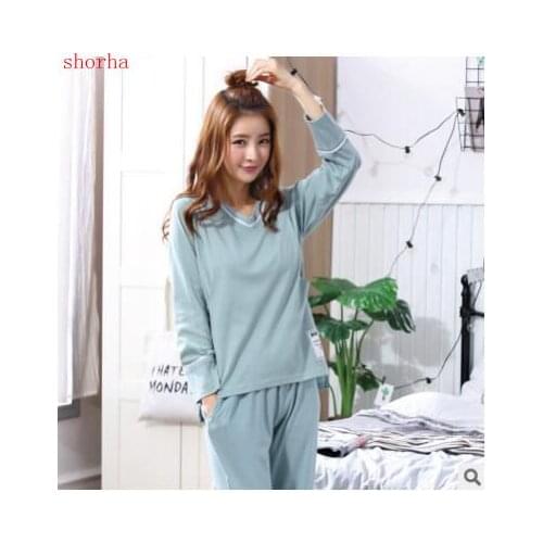 New 2 PCS Set Printed Cotton Maternity Nursing Nightwear Spring Autumn Fashion Sleepwear for Pregnant Women Pregnancy Pajamas