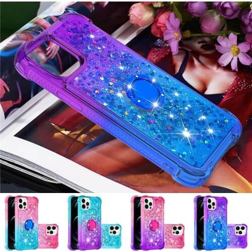 Shockproof Phone Cover For iPhone 12 11 Pro Max 12mini 6 6s 7 8 Plus Se2020 X XR XSMAX Love Heart Liquid Glitter Quicksand Cases