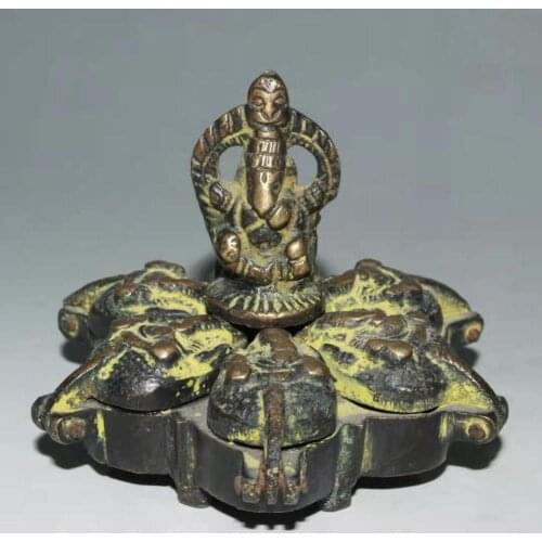 Rare Qing Dynasty bronze box,Elephant shape，Heart Box