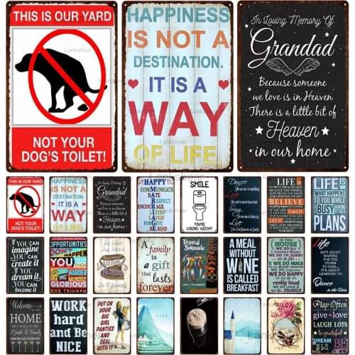 Retro Motivate Text Metal Sign A Family Is A Gift That Lasts Forever Work Hard and Be Nice Tin Signs Plate Home Room Decor 4Fr-8