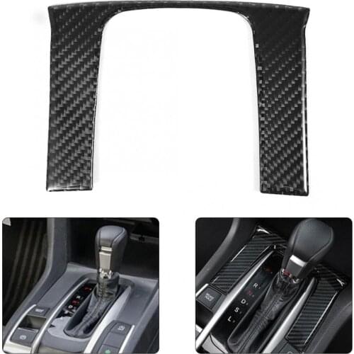 Carbon Fiber Car Gear Shift Panel Trim Cover Frame Stickers Fit for Honda Civic 2016 2017 Gear Shift Panel Trim
