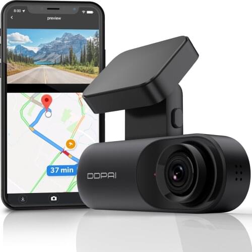 DDPAI Dash Cam Mola N3 GPS 1600P HD, Built-in Wifi & GPS, Dashbord Car Recording 2K, Android, Wifi