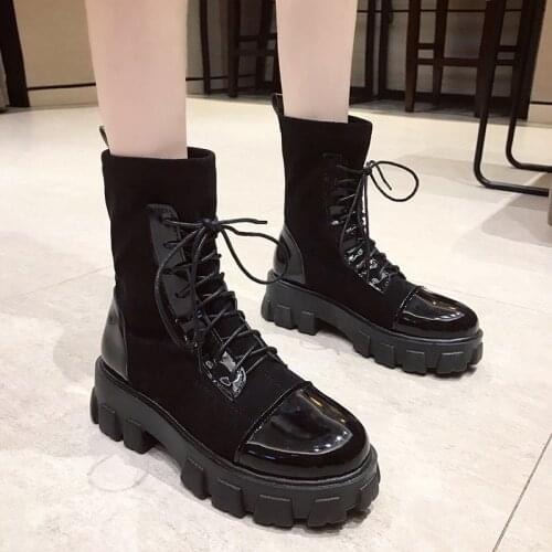 Black Sock Boots Women 2020 New Gothic Punk Shoes Ankle Boots Platform Shoes White Stocking Boots For Women women boots