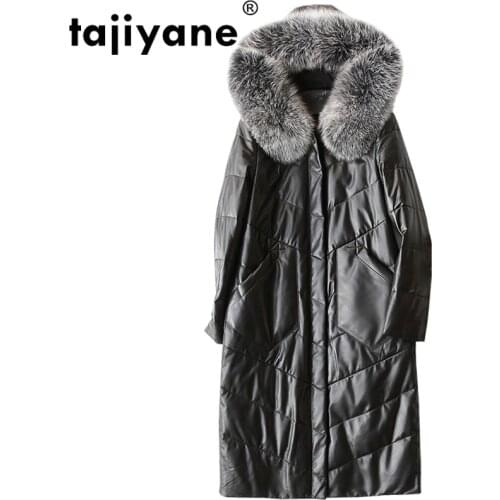 Korean Fox Fur Hood Sheepskin Coat Real Genuine Leather Jacket Women Duck Down Coats Autumn Winter Coat Women Clothes 2021 ZT840