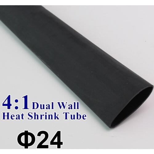 1.22meter/lot 24mm 4:1 Heat Shrink Tube with Glue Adhesive Lined Dual Wall Tubing Insulation Sleeving Wrap Wire Cable kit
