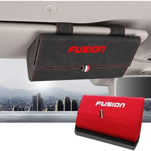 1pc Auto Accessories for Ford Fusion Flocking Auto Sunglasses Case Holder Organizer Car Glasses Box Storage Holder