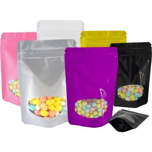 1000pcs/lot Wholesale Colorful Aluminum Foil Resealable Doypack Zipper Bag Stand Up Spices Coffee Storage Bags for Christmas