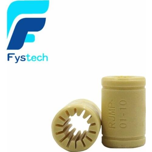 2pcs 3D Printer Solid Polymer LM10UU Bearing - 10mm shaft RJMP-01-10 R Solid Plastic Bearing 10 mm ID