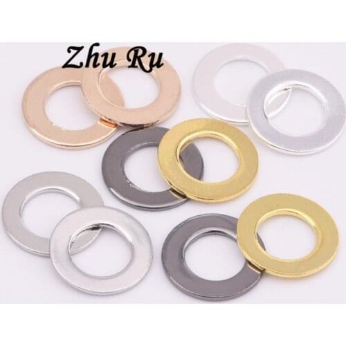 20pcs ZHU RU 10mm circle annulus loop coins ring shape Charm Pendants DIY Jewelry Fit Necklace Pendant setting accessories