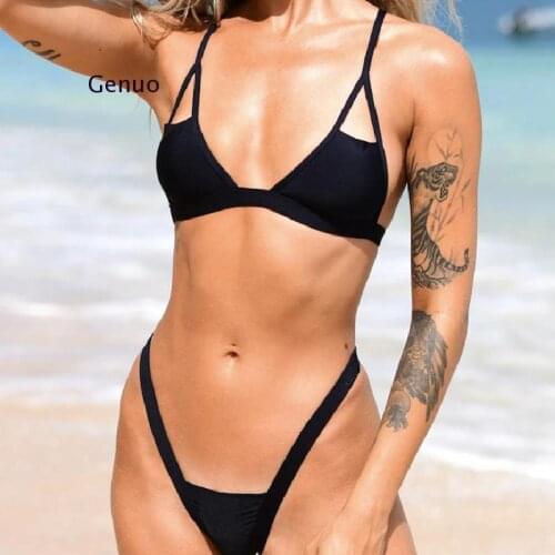 2021 Sexy Vintage Print Bikinis Women Bralette Swimsuit Micro Bathing Suits Thong Beachwear Brazilian Bikini Set Biquini Female