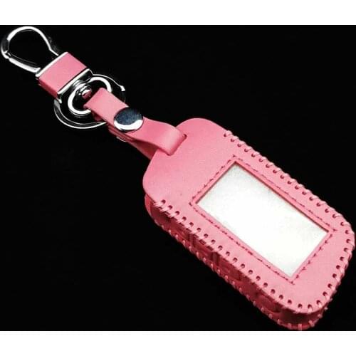 A93 New Pink Leather Case For Starline A93 A63 Car alarm 4 Buttons Remote Controller LCD Keychain Cover