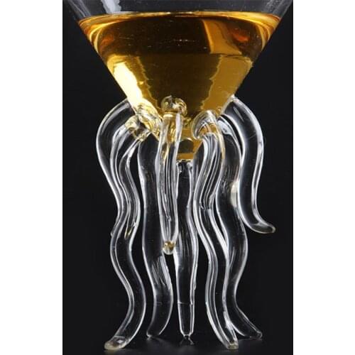 Octopus Cocktail Glass Transparent Jellyfish Glass Cup Juice Glass Goblet Conical Wine Champagne Glass