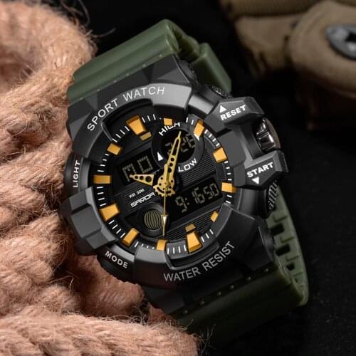 SANDA Men Sports Watches Men LED Digital Watches Military Quartz Watch Men Waterproof G Style Wristwatches relogio masculino