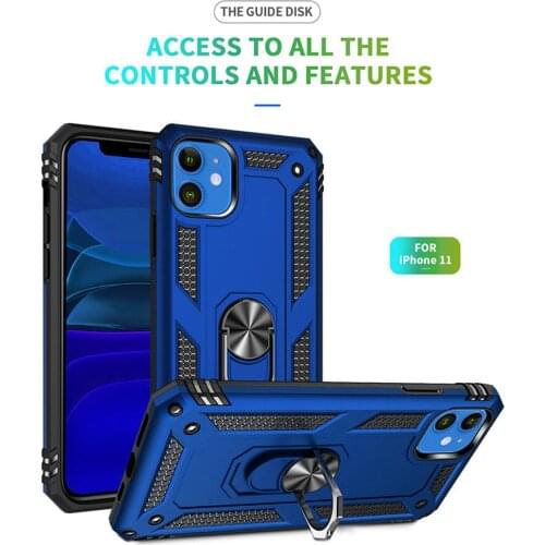 For iPhone 11+Pro Case Magnet Car Ring Stand Holder Cover For iPhone 11 pro max Phone Cases For iphone11 Silicone Bumper Coque