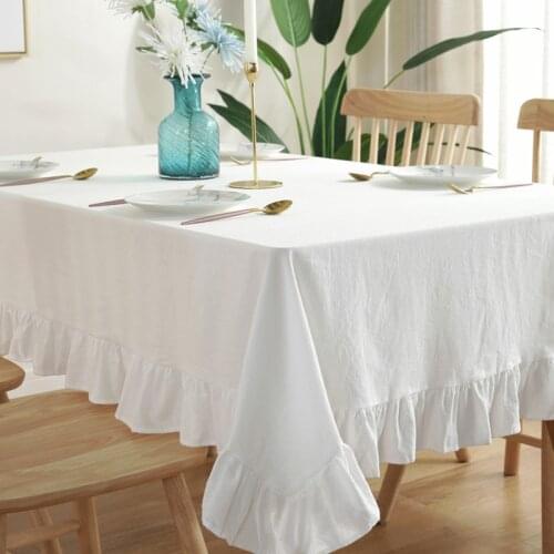 European style Table Cloth Cotton Linen Wrinkle Free Anti-Fading Tablecloths Washable Table Cover for Kitchen Dinning Party