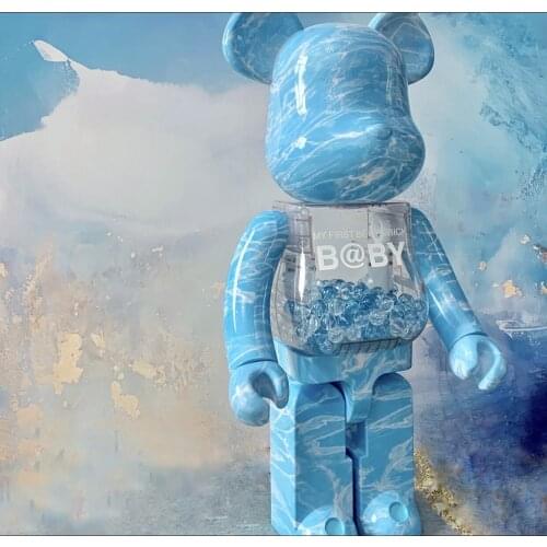 Bearbrick 400% plating With the gear Action Figures Cartoon Blocks Bear Dolls