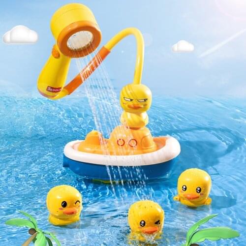 Bath Toys Electric Duck Water Game Faucet Baby Shower Bathroom Water Spray Bath Toys Bathing Swimming Bath Toys for Kids