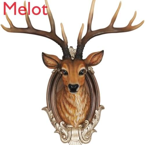 Artificial Deer Head Decoration American Style Hanging Decoration Living Room Wall Hanging TV Background Hallway Creative