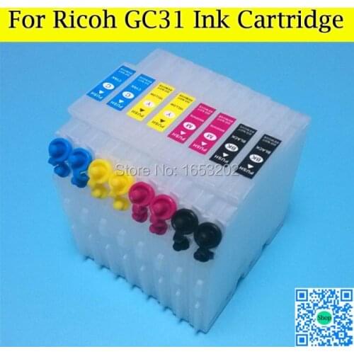 8 PCS Refillable Ink Cartridge For Ricoh GC31 Use For RICOH GXE3300/GXE5500/GXE2600/GXE5050N Printer With ARC Chip