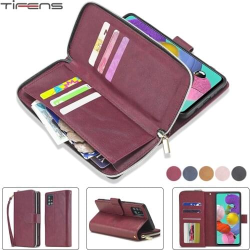 Zipper Wallet Leather Case For Samsung Galaxy A52 A51 A72 A71 A82 A32 A12 A31 A41 A21 A02 A50 A70 A30 A20 EA10 S Flip Card Cover