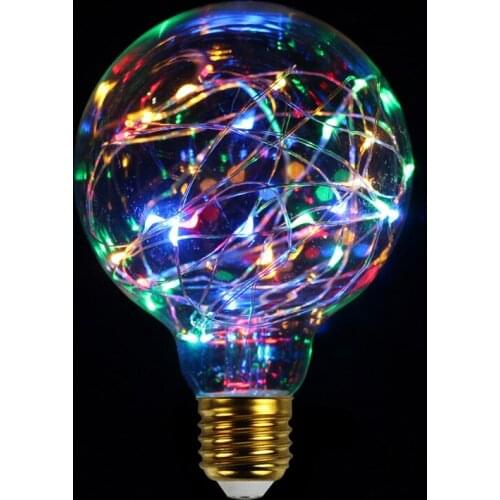 Creative Edison Bulb Copper Wire Lamp LED Lamp Retro RGB Color Non-flash Holiday Decoration Lamp E27 220V Home Decoration Lamp
