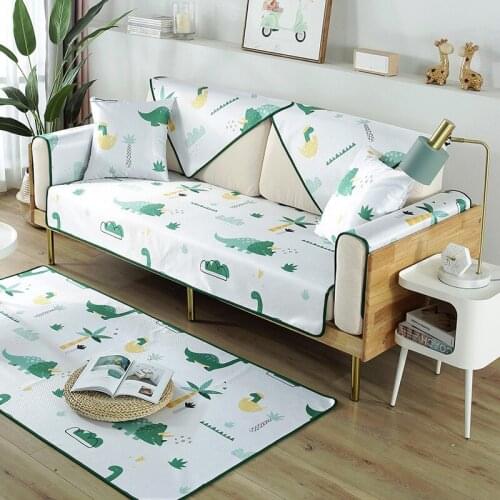 Summer Cool Sofa Cover Non-Slip Couch Cover Slipcover Modern Sofa Covers Plant Print Seat Covers Corner Sofa Towel