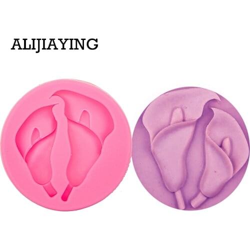 M0583 1Pcs Lily Flower Cake Mold Silicone Fondant Mold Cake Decoration Tools DIY Baking Mold