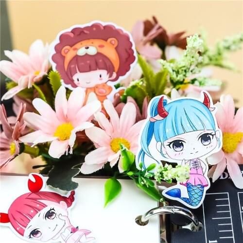 24pcs Retro constellation girls boys Stickers for Car waterproof Bike Motorcycle Phone book Travel Luggage toy Funny Bomb