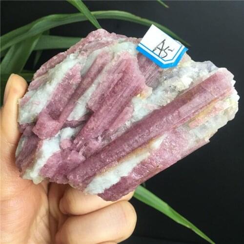 Natural Pink Tourmaline Crystal Mineral Association Rough Stone Specimen Rock Rare