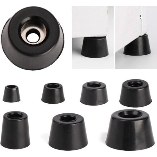10PCS Anti slip furniture legs Feet Black Speaker Cabinet bed Table Box Conical rubber shock pad floor protector Furniture Parts