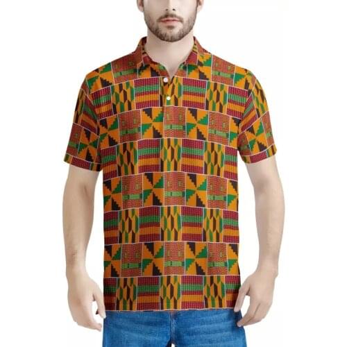 HYCOOL New African Print Summer Casual Mens Polo Shirts Custom Logo/Brand Polo Shirts 2021 100%Polyester Polo Tee Shirt For Man