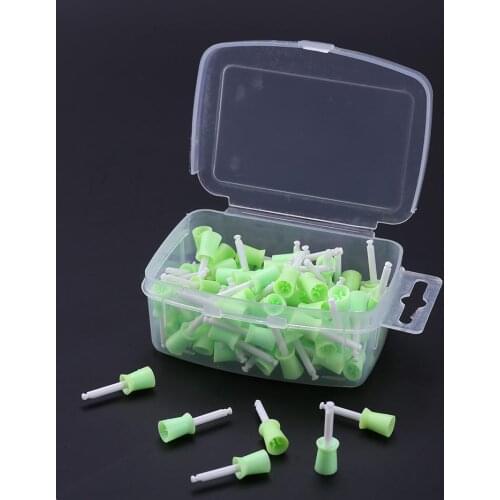 100pcs/box Disposable Dental Polishing Cup Tooth Polish Brush Rubber Teeth Prophylaxis Polisher Cup Orthodontics Teeth Whitening