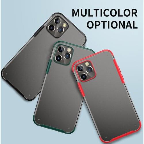 Full Protection Bumper Shockproof Silicone Matte PC Clear Phone Case For iPhone 12 11 Pro Max Mini X XS Back Cover Fundas Coque