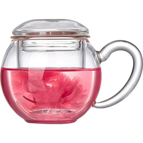 Clear Glass Heat Resistant Teapot with Filter Chinese Flower Tea Set Puer Kettle Coffee Teapot