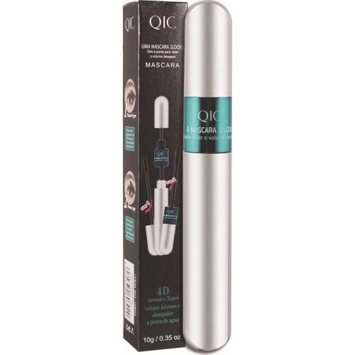 QIC 2 in 1 false eyelashes 4D Silk Fiber rimel Makeup Black Waterproof Lengthening mascara Volume Express