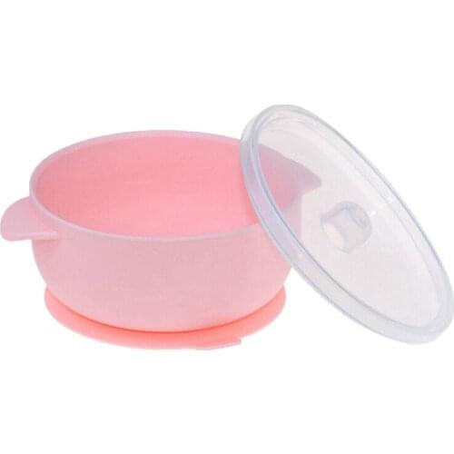 Silicone Baby Bowl with Lid 100% Silicone Without Bpa Non-Toxic Material for Independent Feeding