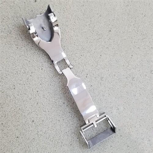 Replacement Stainless Steel Watch Strap Buckle Folding Buckle Button for 20MM Watch Band Repair Accessories