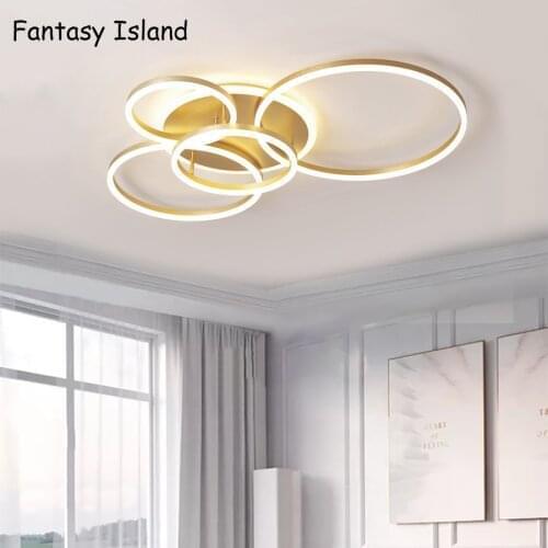 Creative Modern Circle Rings LED Ceiling Lights For Living Room Bedroom Dining Room lamparas de techo Ceiling Lamp Fixtures