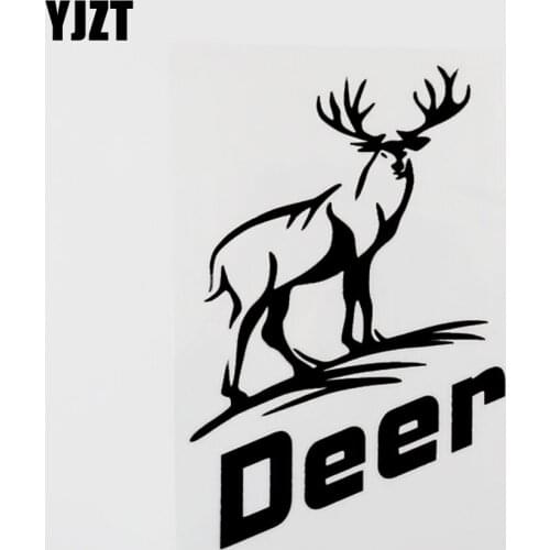 YJZT 10CM×14.9CM Fashion Vinyl Animal Deer Car Window Sticker Decal Black/Silver 8C-0413