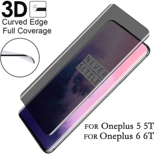 Tempered Glass For OnePLus 7 Pro Screen Protector 3D Full Cover Protective Glass Film For OnePlus 5 5T Glass On For OnePlus 6 6T