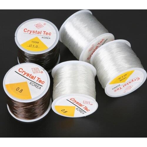 0.5 0.6 0.8 1.0mm DIY Beading Bracelet Elastic Cords Line Red Bronw Transparent String Necklace Wire Threads For Jewelry Making