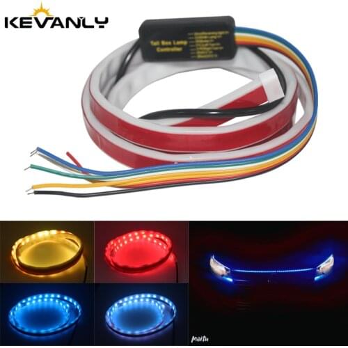 1.2/1.5M car-styling Flowiong car turn signal led trunk strip Light LED shripsTailgate Strip Brake light Warnning Waterproof