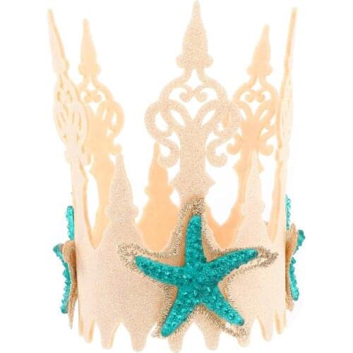 1PC Party Birthday Crown Mermaid Theme Hair Accessory Beautiful Hair Ornament Stylish Headband For Birthday Party