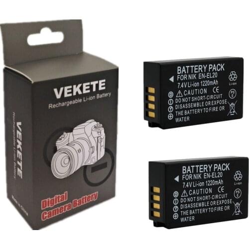 2pcs/lot EN-EL20 EN EL20 EN EL20a camera rechargeable Battery for Nikon Coolpix P1000 Nikon1 J1, J2, J3 AW1