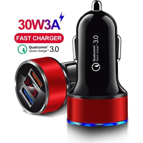 USB 5V 3A Car Charger Quick Charge LED Display Phone Charger Car-Charger for Xiaomi Samsung iPhone Huawei Mobile Phone Adapter