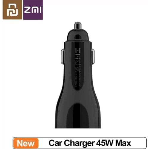 Youpin ZMI Car Charger 45W Max Support Apple 18W MAX Fast Charge Huawei Supercharge Dual Independent Output Fast Charger