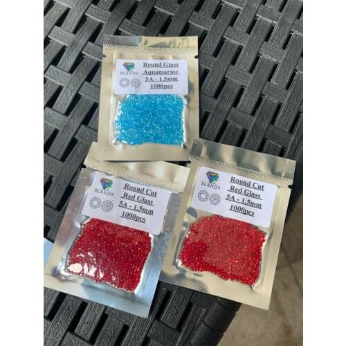 Free Shipping 5A Quality 20000pcs 1.5mm Round Brilliant Cut Red Glass Stone Loose Synthetic Gems Bright Red Glass Stone