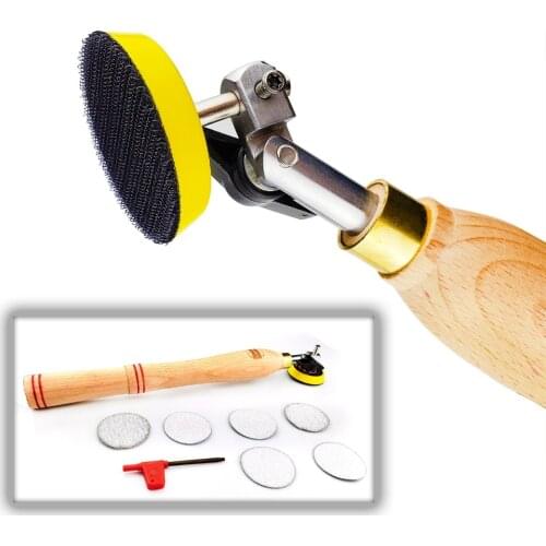 Woodworking Bowl Hand Sander Tool with Sanding Disc Pad for Wood Turner on Bowls Platters and Concave Surface Turning Polishing